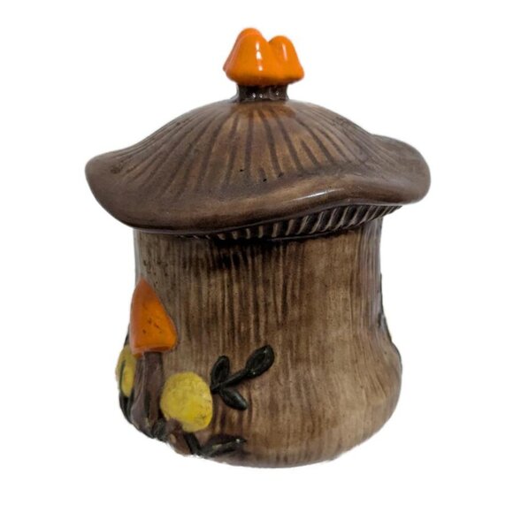 Vintage 1978 Mushroom Kitchen Canister/Small Cookie Jar by Arnel's Ceramics - Picture 2 of 8